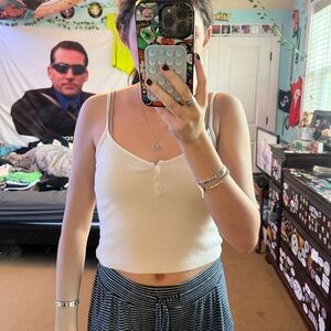 White cropped tank top